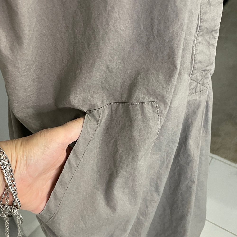 All Saints Alexa shirt taupe shift dress US 4 oversized fits S M minimalistic - Picture 7 of 11